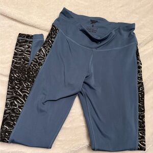 Reebok Blue Leggings with Black Pattern